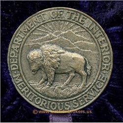 Dept of the Interior Meritorious service medal; Awarded to Helen L Brenner, name engraved on reverse