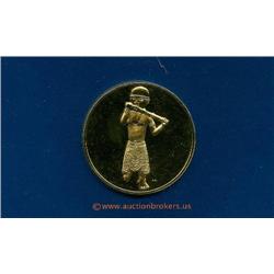 Franklin Mint Standing Hornblower medal; Gold electroplate on sterling silver, limited issue