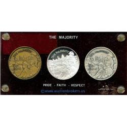The Majority patriotic medal set; Includes silver piece, nice holder!
