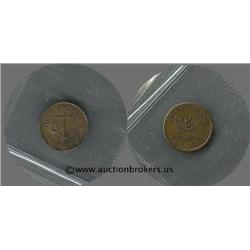 John P Gruber NY Civil War Token ; Planchet flaw or tiny corrosion spot on obverse, otherwise nice A