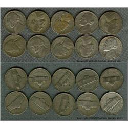 Lot of (10) War nickels