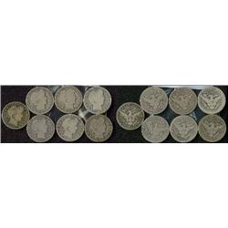 7 diff Good Barber Halves ; Includes tougher pre-1900 issues!  $70+ value