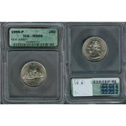 1999-P New Jersey Quarter ICG Graded MS66; Gem circulation dates are hard to find, trends $50
