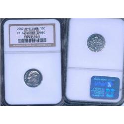 2002-S Roosevelt Dime NGC Graded Proof 69 Ultra Cameo; Amazing luster, retails $40+