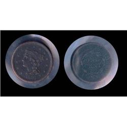 1853 Large Cent AU detail; Nice coin lightly cleaned, retails $150 in AU