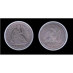 1853 Seated Half with arrows & rays VG+ detail; One year type with rays on reverse, retails $50+