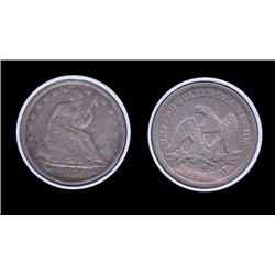 1854-O W/Arrows Seated Half  XF details; Weak stgruck on shield, but solid elsewhere, trends $80 VF 