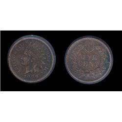 1889 Indian Cent XF detail; Good looking coin a bit rough, trends $10