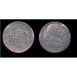 Mexico 1809/8 8 reales Nice; Tiny drill mk rev, w/chopmarks Great detail!!!