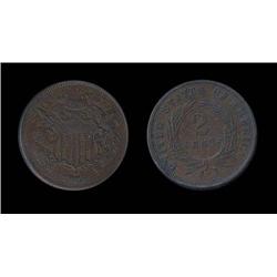 1865 Two Cent piece Nice VF; Great detail in short lived series