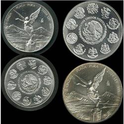 Mexico 2004 1 and 2-ounce Libertads Silver; Choice BU set