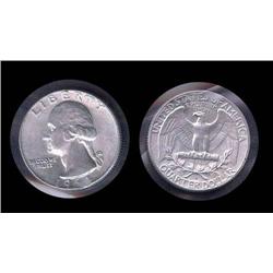 1964-D Silver Quarter w/clip; popular error!