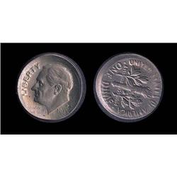 Broadstrike on 1980's era dime; date partially readable