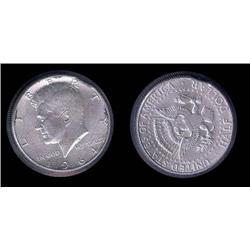Silver 1964-D Kennedy Half w/clip; First year of issue error!