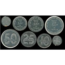 Bylas AZ Trading tokens, set of 4; 1960's issue from this small arizona town!