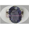 Image 1 : 14 K YELLOW GOLD LADIES GEMSTONE RING SET WITH ONE OVAL CUT AMETHYST APPROXIMATELY 6 CTS. RING SIZE 
