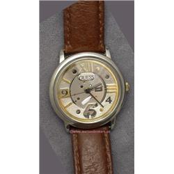 GUESS MEN'S 'SEE-THROUGH' STYLE WATCH.
