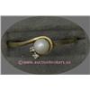 Image 1 : 10 K YELLOW GOLD LADIES GEMSTONE RING SET WITH A CULTURED PEARL 4.5 MM AND A CUBIC ZIRCONIA ACCENT S