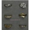 Image 1 : COLLECTION OF 6 PLATED FASHION RINGS INCLUDING MOUNTINGS WITHOUT STONES, RING GUARDS, BAND STYLE RIN