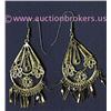 Image 1 : GOLD PLATED STERLING GOTH DANGLE OPENWORK EARRINGS IN A PIERCED EAR WIRE STYLE.