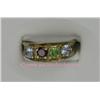 Image 1 : 14 K YELLOW GOLD LADIES GEMSTONE "MOTHERS" RING SET WITH FOUR (4) ROUND BRILLIANT CUT  STONES ((2) T