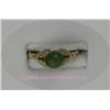 Image 1 : 14 K YELLOW GOLD LADIES GEMSTONE RING SET WITH ONE ROUND-SHAPED JADE STONE APPROXIMATELY 6.2 MM ROUN