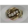 Image 1 : 10 K YELLOW GOLD ROSE TONE LADIES RING WITH 4 CLEAR ROUND STONES. 4.9 GRAMS.
