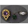 Image 1 : COLLECTION OF  STERLING/STERLING WITH GOLD PLATE FASHION JEWELRY ITEMS INCLUDING A CUBIC ZIRCONIA RI