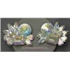 Image 1 : SIGNED VINTAGE FASHION CLIP STYLE EARRINGS BY NELLY IN COLORED AND IRIDESCENT STONES. THESE VINTAGE 