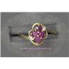 Image 1 : 10 K YELLOW GOLD - P LADIES GEMSTONE RING SET WITH FOUR (4) ROUND BRILLIANT CUT  RUBIES .2 CT AND TW