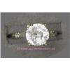 Image 1 : 14 K WHITE GOLD LADIES VINTAGE GEMSTONE RING SET WITH AN ROUND BRILLIANT CUT  WHITE SAPPHIRE 1.6 CT.