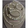 Image 1 : THREE PIECE COLLECTION OF CRYSTAL IRIDESCENT FACETED BEADED ITEMS INCLUDING  