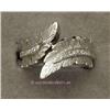 Image 1 : 14 K WHITE GOLD  LADIES DIAMOND BYPASS STYLE FIGURAL LEAF BAND RING MARKED 750 SET WITH 24 ROUND BRI