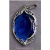 Image 1 : VINTAGE VICTORIAN STYLE PIN/PENDANT SET WITH BLUE GLASS STONE CIRCA 1930.