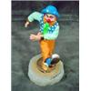 Image 1 : SIGNED CLOWN FIGURINE ON ONYX BASE ACCENTED WITH 24KT GOLD BY RON LEE 2001. 6". AS AN ARTIST AND SCU