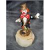 Image 1 : SIGNED CLOWN FIGURINE ON ONYX BASE ACCENTED WITH 24KT GOLD BY RON LEE '95. 6". AS AN ARTIST AND SCUL