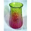 Image 1 : LOETZ GREEN TO CRANBERRY IRIDESCENT VASE 5.75
