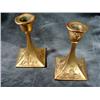 Image 1 : BRONZE CANDLESTICKS WITH GILT OVERLAY. 5".