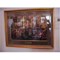 DOUBLE FRAMED AND MATTED UNDER GLASS LIMITED EDITION 1211 OF 1500 PRINT "MIND IF I JOIN YOU GENTLEME