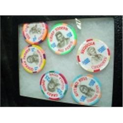 LIMITED EDITION COLLECTION OF SIX INDIAN TRIBE CASINO CHIPS. DISPLAY BOX NOT INCLUDED.