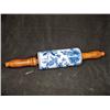 Image 1 : MEISSEN BLUE AND WHITE ROLLING PIN SIGNED GERMANY 15" X 2.75".