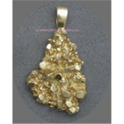 14 K YELLOW GOLD LADIES NUGGET STYLE PENDANT 13.1