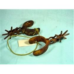 ANTIQUE SPANISH IRON SPURS FROM THE 1800'S (HEAVY RUST)