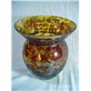 Image 1 : ANTIQUE ART GLASS VASE IN A TORTOISE SHELL LOOK 18.5" X 7".