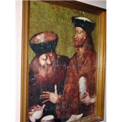 PAINTING IN A RELIGIOUS THEME UNSIGNED.24" X 19".