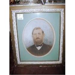 FRAMED AND MATTED PORTRAIT OF MAN FROM CIVIL WAR ERA 31.5' X 26.5"