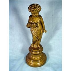 CHALKWARE CHERUB FIGURINE. 15".