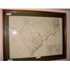 Image 1 : FRAMED AND MATTED OLD WORLD MAP OF NORTH CAROLLINA INDIAN FRONTIERS 29" X 38",
