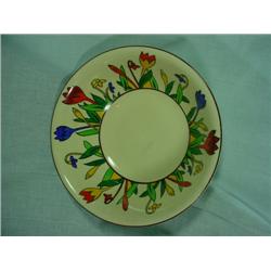 HANDPAINTED SIGNED AND NUMBERED CROCUSWARE VEGETABLE BOWL. 8.5" ROUND.