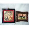 Image 1 : PAIR OF FRAMED PRINTS , ONE "POULTRY" BY WRIGHT 10" X 9", THE OTHER "TWO ROOSTERS" 8" 10".